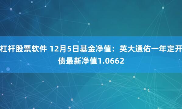 杠杆股票软件 12月5日基金净值：英大通佑一年定开债最新净值1.0662