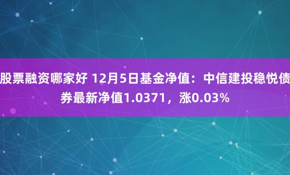 股票融资哪家好 12月5日基金净值：中信建投稳悦债券最新净值1.0371，涨0.03%