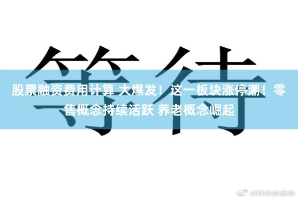 股票融资费用计算 大爆发！这一板块涨停潮！零售概念持续活跃 养老概念崛起