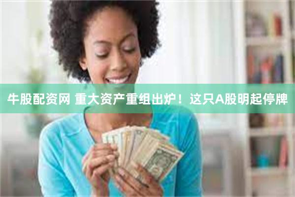 牛股配资网 重大资产重组出炉！这只A股明起停牌
