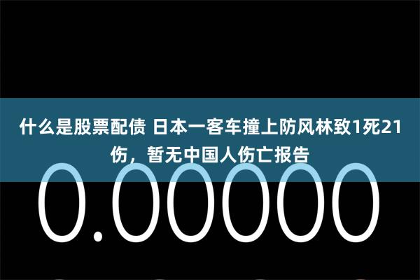 什么是股票配债 日本一客车撞上防风林致1死21伤，暂无中国人伤亡报告